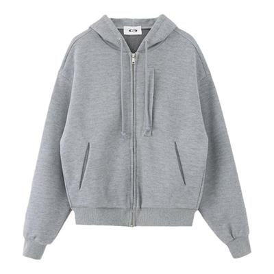 SMIIILE双拉链复古宽松卫衣外套