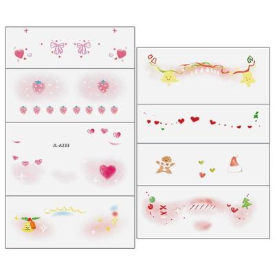 新年贴纸脸部女孩儿童舞台妆脸贴装饰妆容贴纸跨年元旦装扮饰品礼物马年化妆纹身彩绘幼儿园圣诞拍照氛围道具