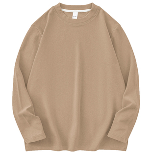 双面绒t恤男士长袖秋冬季保暖内搭加绒加厚打底衫圆领秋衣服纯色