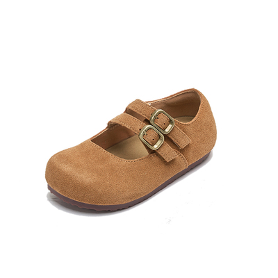 儿童复古勃肯鞋女童真皮软底皮鞋