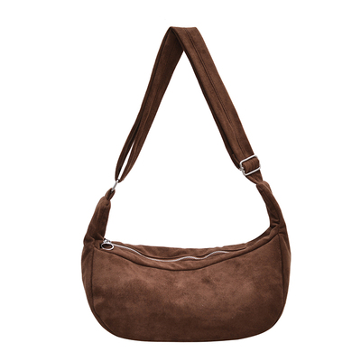 复古翻毛皮饺子包女生慵懒斜挎包2026新款百搭单肩包松弛感大容量