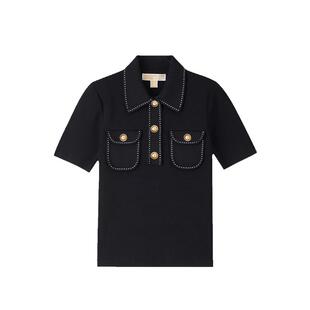 【618狂欢】MICHAEL KORS 奥莱 MK 女士小香风针织短袖T恤针织衫