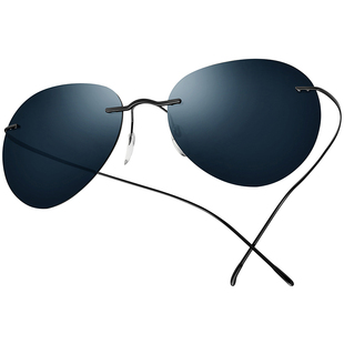 无边框β钛偏光太阳镜男超轻飞行员高级感防紫外线一体蛤蟆墨镜女