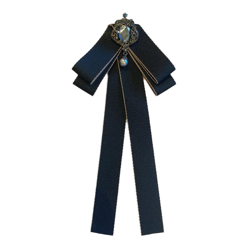 毕业学士服白衬衫配饰领花女学院风蝴蝶结长银行职业制服领结红色