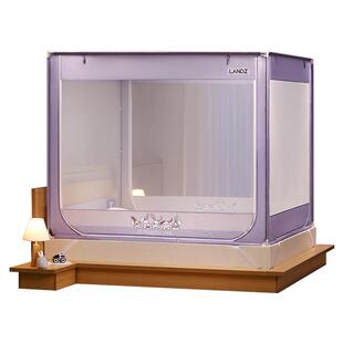 2026新款宝宝防摔蚊帐儿童家用婴儿加厚支架三开门拉链床单一体式