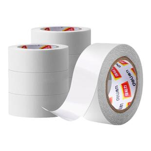 得力双面胶高粘度强力固定墙面双面胶儿童手工美纹纸胶带薄款透明易撕不留痕贴墙双面胶幼儿园学生用diy防水