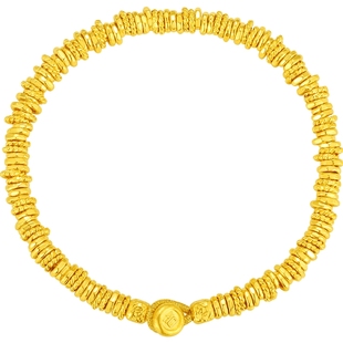 潮宏基盘缠金足金手链古法黄金手饰闪耀新中式碎碎金礼物女 计价