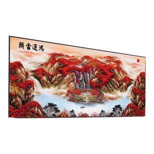 客厅中式山水画办公室背景墙字画壁画鸿运当头自粘墙贴画年画贴纸