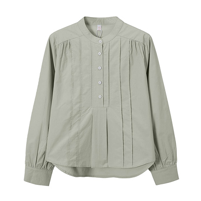 女通勤设计感长袖衬衣