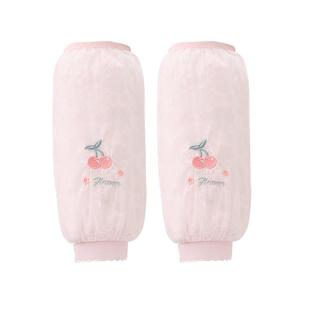 秋冬季袖套女款长款双层蕾丝防脏套袖羽绒服防脏护袖工作干活袖头