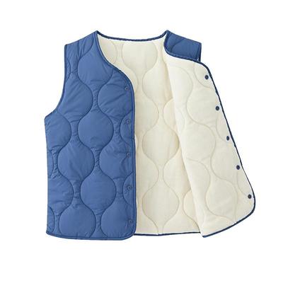 秋冬新款儿童棉马甲加绒加厚一体棉背心中大男女童小孩内外穿马夹