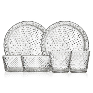 【秒杀】芬兰伊塔拉iittala苔原玻璃杯玻璃碗盘透明餐具中古对杯