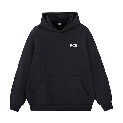 括号字母logo印花连帽卫衣