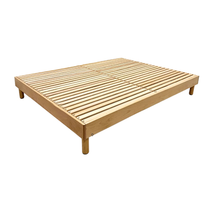 金橡树无床头实木榉木排骨架床