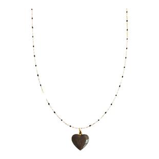 CHEZ LOOPS小众设计双面爱心项链 原创吊坠珐琅长链时髦生日礼物