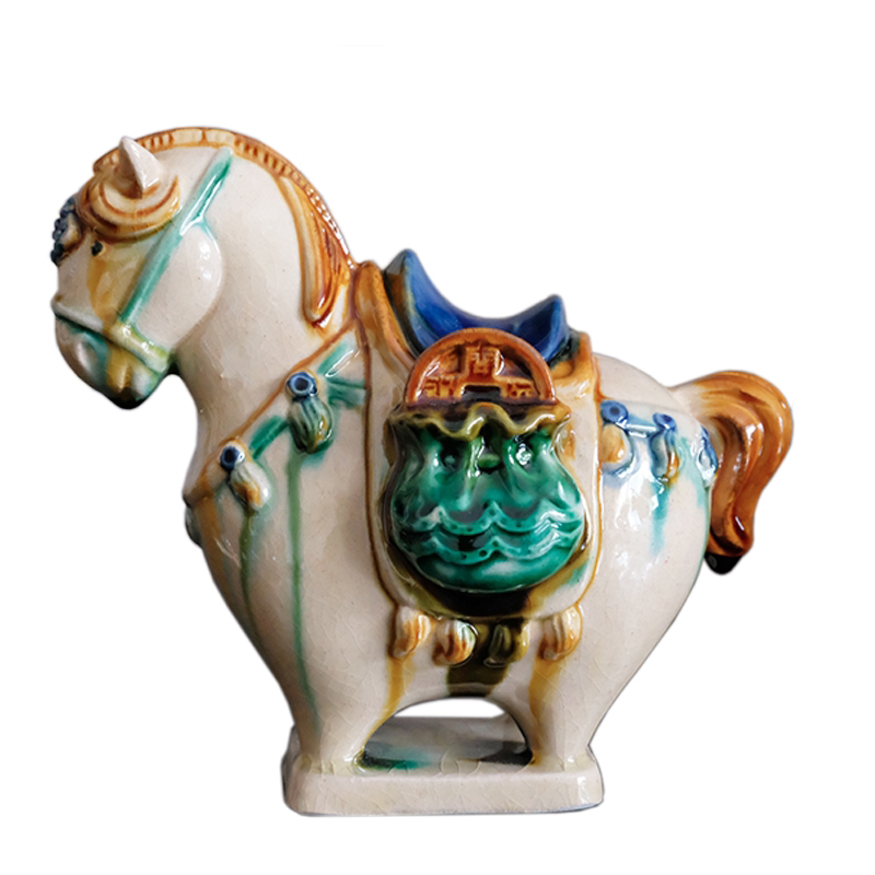 【现货】河南博物院唐三彩马盲盒手办陶瓷马客厅摆件文创国潮礼物