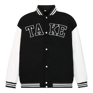 TC STORE TAKE CHANCES秋冬美式潮牌宽松麂皮棒球服夹克外套男女