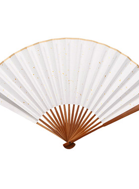 仿古玉竹折扇文玩扇子精工老玉竹