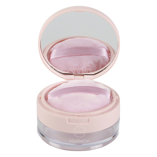 biubiucat 绒面定妆分装带粉扑大容量弹力网散粉盒空盒高档带镜子