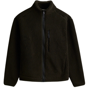 HM冬季男装新款标准版型泰迪绒运动外套1226403