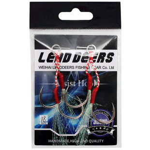 带闪光丝慢摇铁板钩海钓路亚小铁板钩绑好PE线奥金单双钩子8-18号