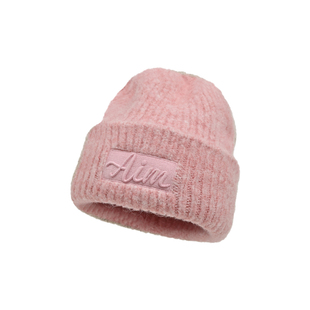 2025新款大头围字母毛线帽子女秋冬韩版粉色针织帽护耳保暖包头帽