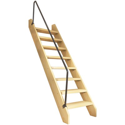 室内实木阁楼楼梯四步五六步家用梯小空间梯子大踏板木制爬梯定制