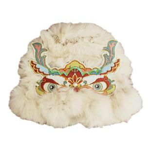 哈尼手工秋冬帽国潮刺绣毛绒百搭保暖毛线帽大头围显脸小针织帽