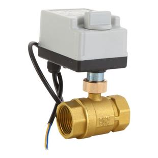 两线手自一体电动球阀断电复位带手动操作常闭水阀电磁球阀DN20