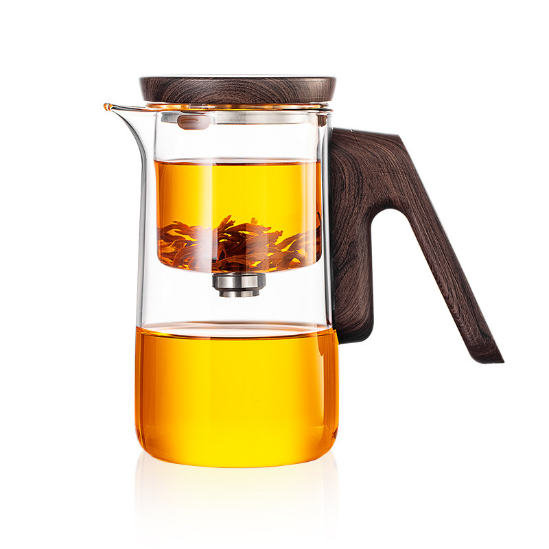 磁吸飘逸杯泡茶壶茶水分离全玻璃内胆一键过滤冲茶器茶具2025新款