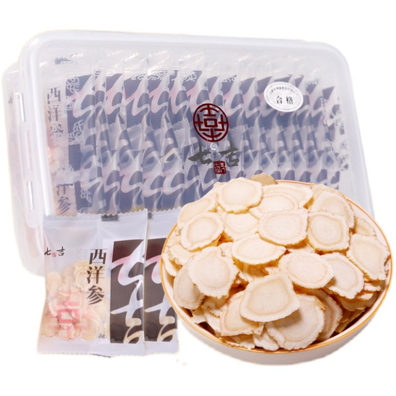 七吉西洋参片含片长白山花旗参切片袋装泡水正品官方旗舰店礼盒装