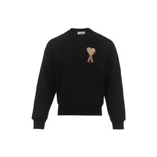 【自营】AMI男士FW25标识爱心图案植绒宽松圆领套头棉质长袖卫衣