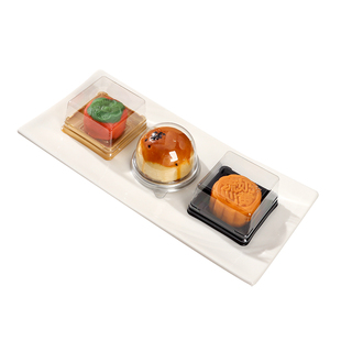 月饼包装盒方形底托吸塑盒黑/金色蛋黄酥冰皮雪媚娘透明包装盒子