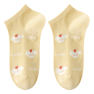 caramella袜子女春夏2026新款船袜女袜可爱薄款透气女生短袜棉袜