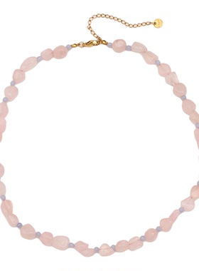 天然粉水晶紫玛瑙仙女风锁骨链