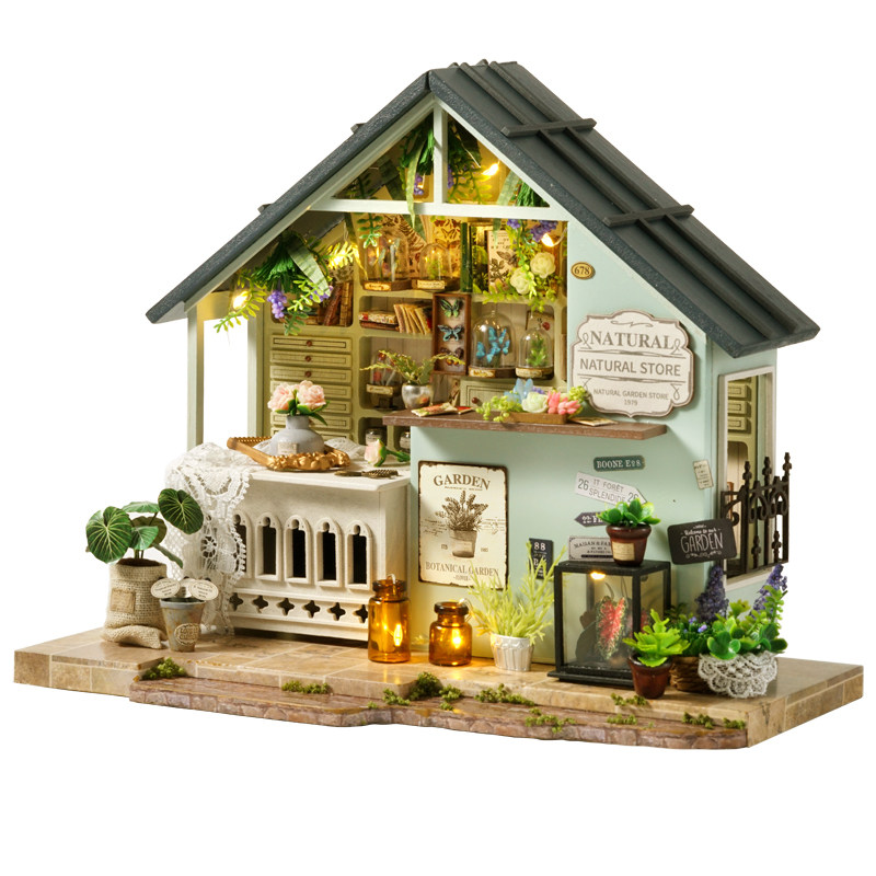 智趣屋diy小屋绿植工作室手工3D立体拼图房子模型拼装生日礼物女