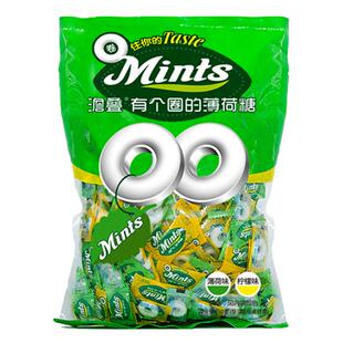澹叠圈圈薄荷糖强劲清凉冰爽清新口气果味散装休闲网红招待小零食