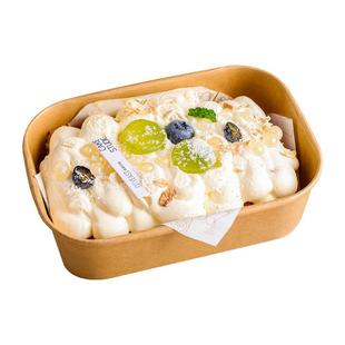 春游野餐盒一次性饭盒牛皮纸打包盒寿司盒子露营餐具长方形便当盒