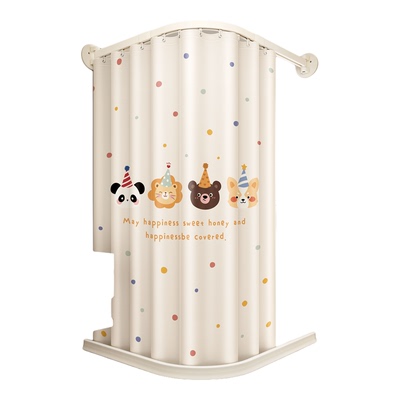 新型免打孔弧形轨道浴帘高档防水