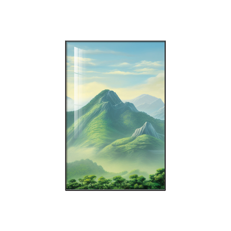 背有靠山办公室玄关青山图挂画