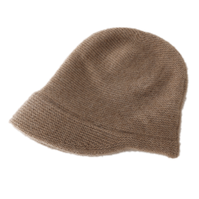 羊绒鸭舌帽100%纯山羊绒帽子女软糯针织保暖休闲年轻款堆堆女帽子