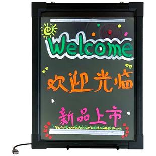 秀艾迪 桌面led电子发光荧光板小黑板广告牌手写板 店铺用立式价格招牌 摆摊展示牌夜市专用闪光屏可充电款