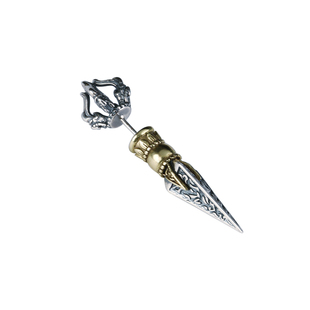 YUKI纯银耳钉男女款复古藏式金刚杵耳环小众设计感潮人嘻哈耳饰品