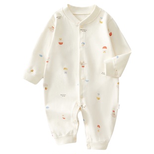 婧麒初生婴儿连体衣纯棉a类宝宝新生连身衣婴幼儿衣服打底包屁衣