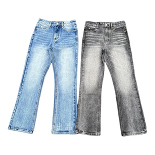 皇帝 90s冰蓝大理石纹微喇517版型牛仔裤百搭复古通勤cleanfit风