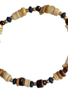 原创手工青金石贝壳多宝手链