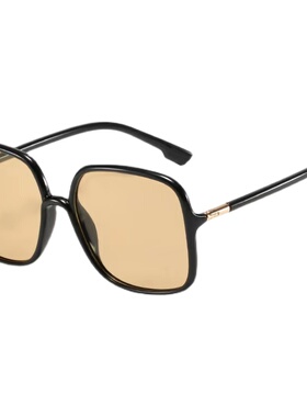 复古茶色偏光墨镜女潮大圆脸街拍