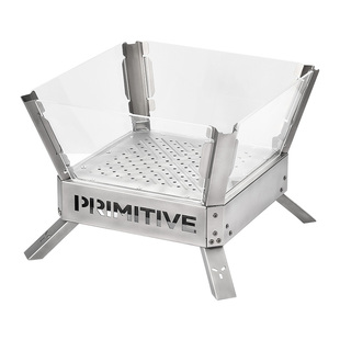 原始人钛焚火台户外露营柴火炉子取暖炉便携式折叠篝火架石英玻璃