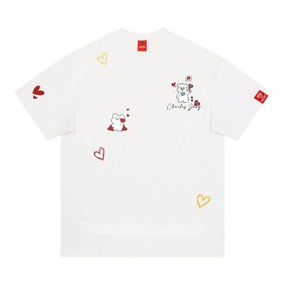 查尔斯桃心 爱心童趣印花纯棉短袖T恤男女夏季宽松半袖打底衫情侣