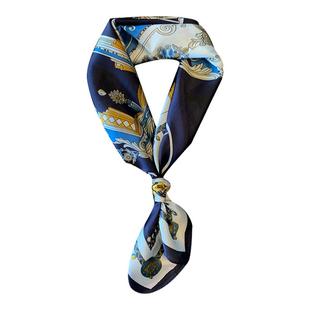 丝巾女2024春秋季新款百搭小方巾英伦风高档时尚职业领巾衬衫围巾